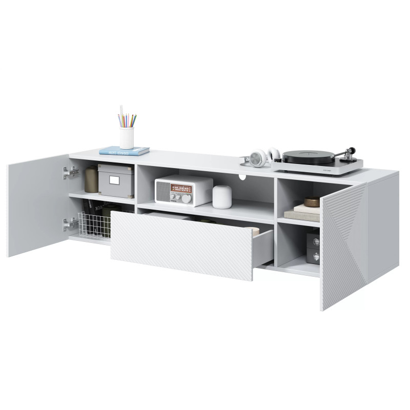 Wisząca szafka RTV 167 z szufladą Kolekcja Asha Meble Bogart