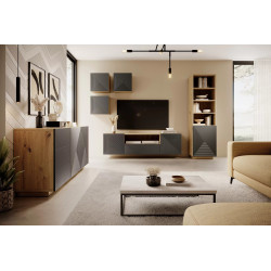 Wisząca szafka RTV 167 z szufladą Kolekcja Asha Meble Bogart