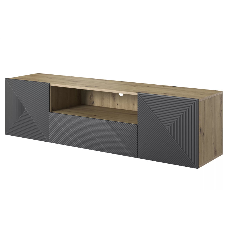 Wisząca szafka RTV 167 z szufladą Kolekcja Asha Meble Bogart