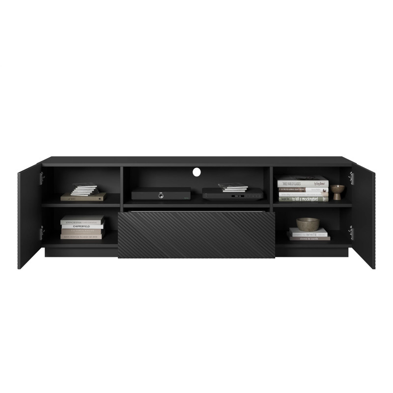 Szafka RTV 167 z szufladą Kolekcja Asha Meble Bogart czarna