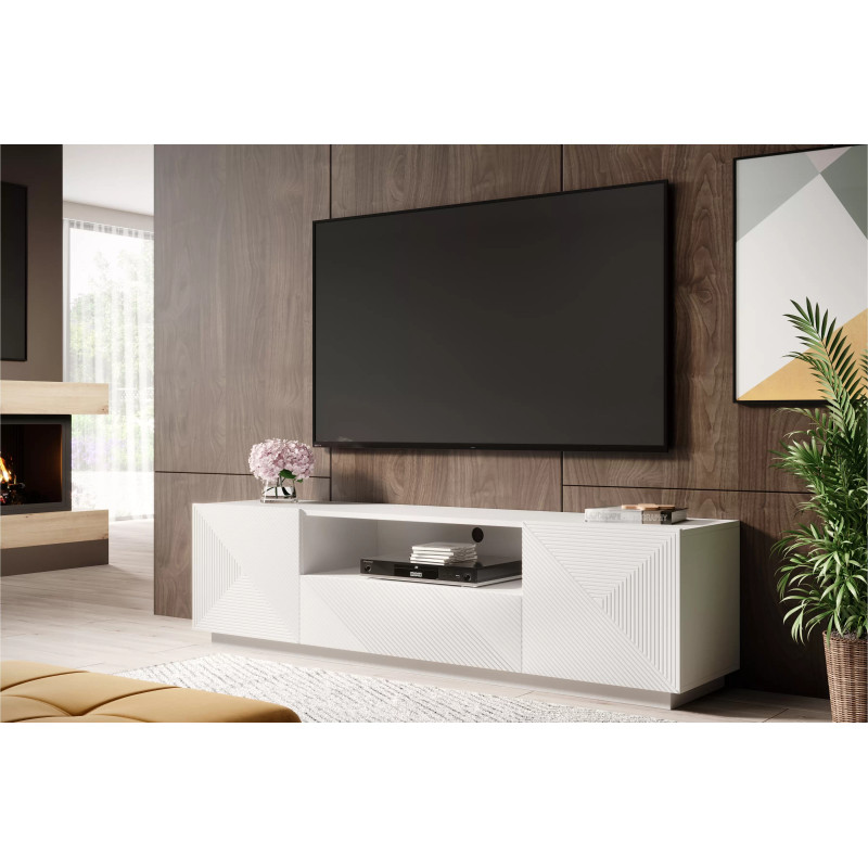 Szafka RTV 167 z szufladą Kolekcja Asha Meble Bogart biały