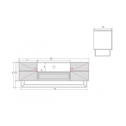 Szafka RTV 167 z szufladą na metalowym stelażu Kolekcja Asha