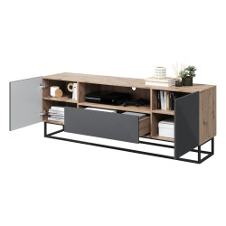 Szafka RTV 167 z szufladą na metalowym stelażu Kolekcja Asha