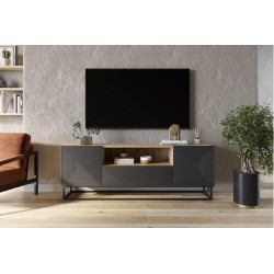 Szafka RTV 167 z szufladą na metalowym stelażu Kolekcja Asha