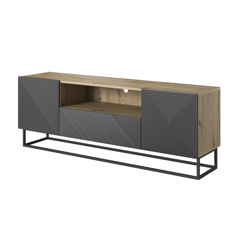 Szafka RTV 167 z szufladą na metalowym stelażu Kolekcja Asha
