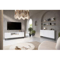 Szafka RTV 167 z szufladą na metalowym stelażu Kolekcja Asha