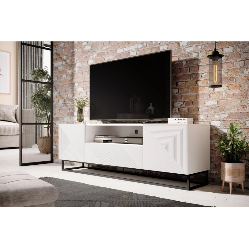 Szafka RTV 167 z szufladą na metalowym stelażu Kolekcja Asha