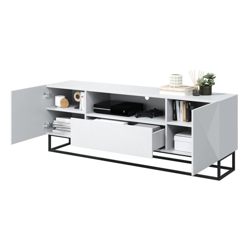 Szafka RTV 167 z szufladą na metalowym stelażu Kolekcja Asha