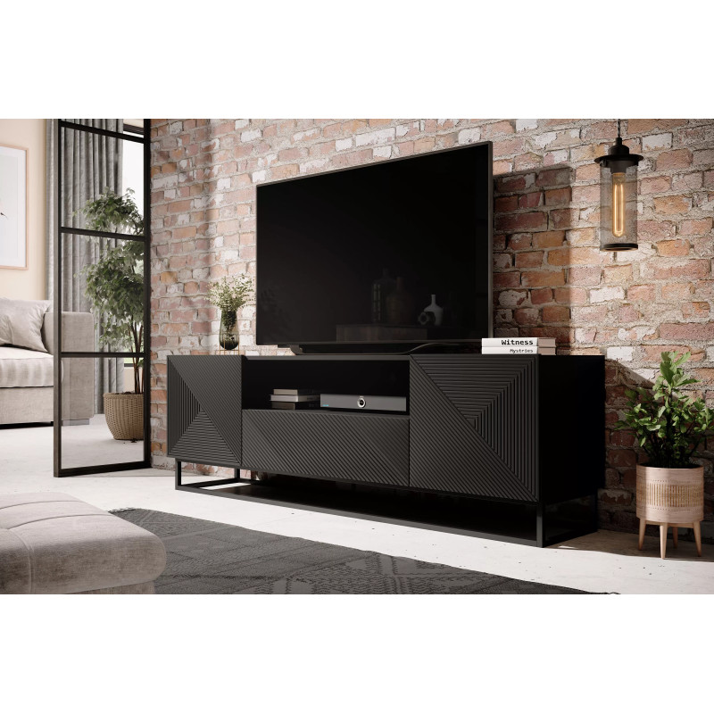 Szafka RTV 167 z szufladą na metalowym stelażu Kolekcja Asha