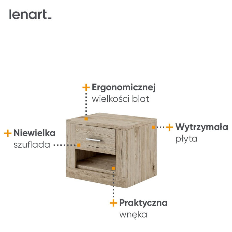 Stolik nocny Idea ID-07 Lenart Meble Kolekcja Idea San Remo
