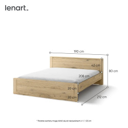Łóżko 180x200 Idea ID-08 Lenart Meble Kolekcja Idea San Remo