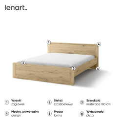Łóżko 180x200 Idea ID-08 Lenart Meble Kolekcja Idea San Remo