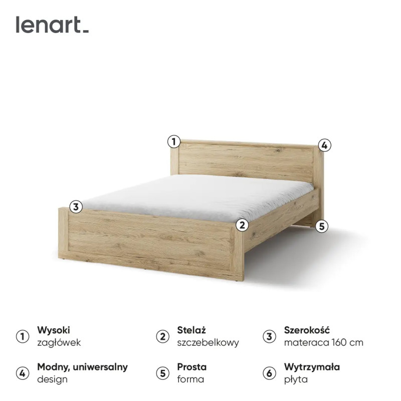 Łóżko 160x200 Idea ID-08 Lenart Meble Kolekcja Idea San Remo