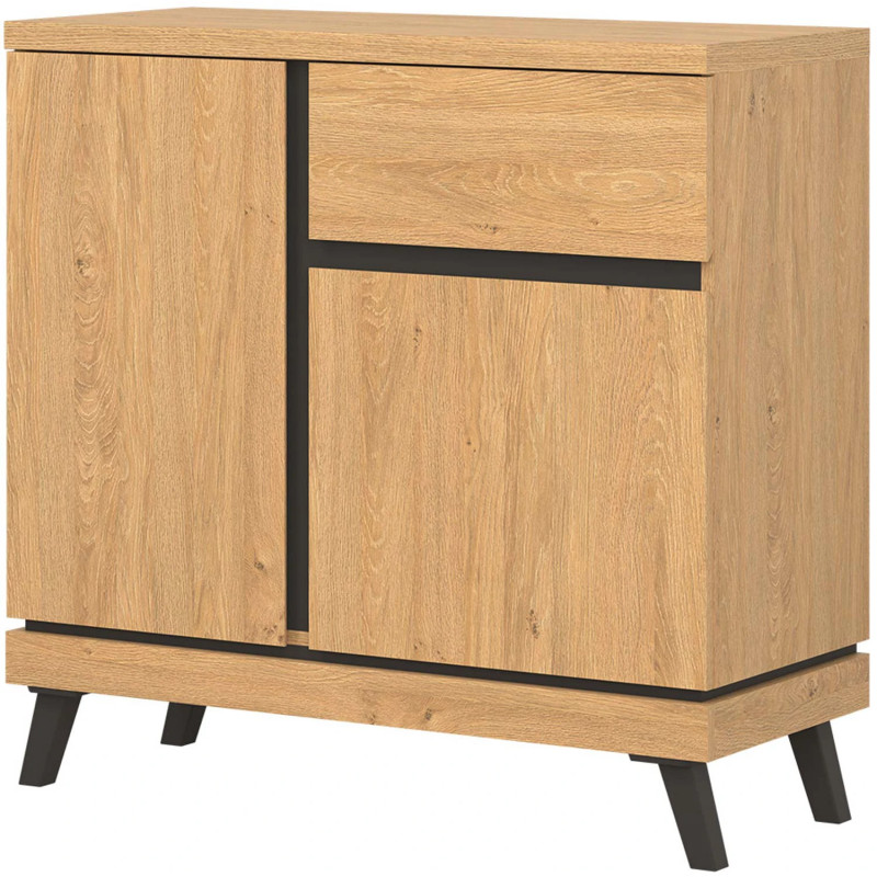 Komoda ATE AT02 Liveo Meble Dąb Kamienny/Czarny