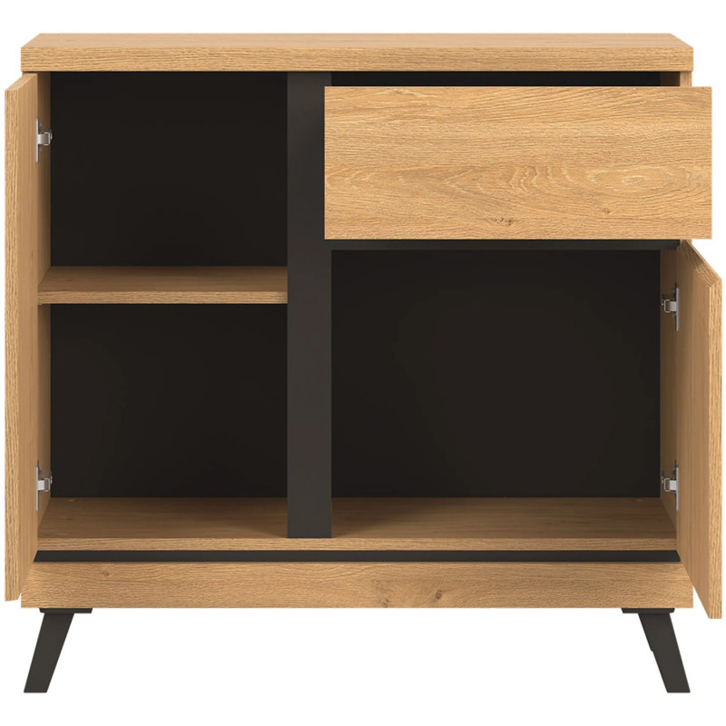 Komoda ATE AT02 Liveo Meble Dąb Kamienny/Czarny