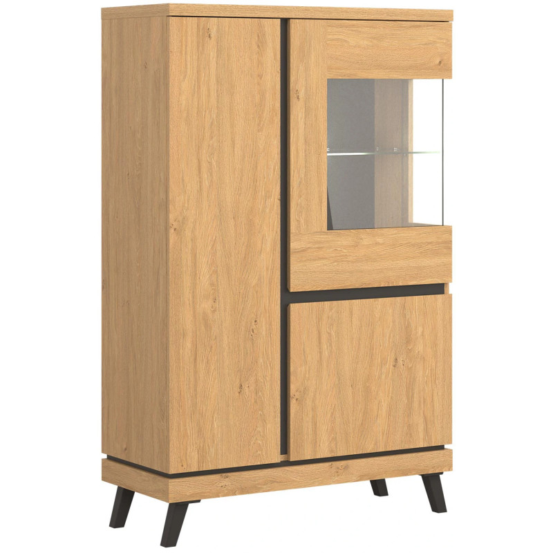 Kredens ATE AT03 Liveo Meble Dąb Kamienny/Czarny