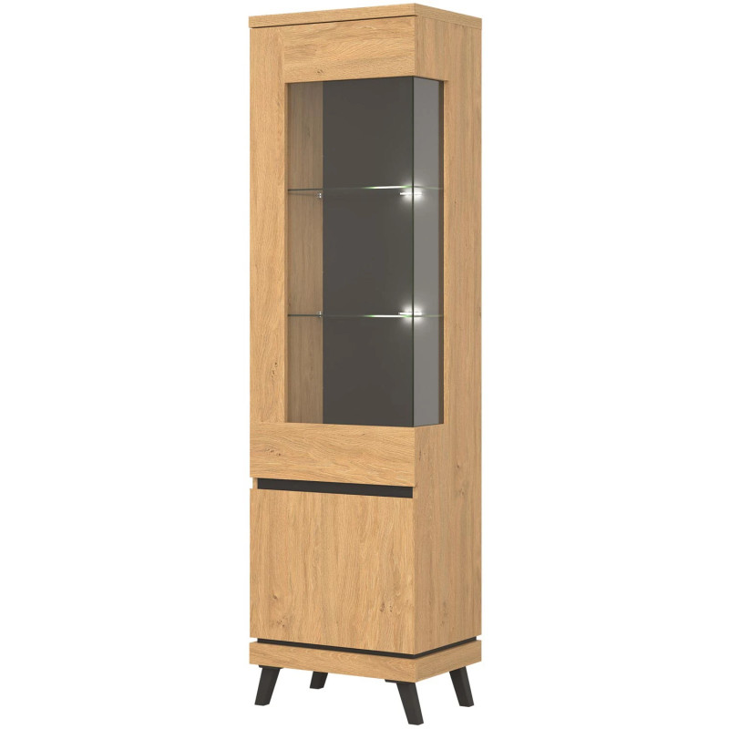 Wysoka Witryna Lewostronna ATE AT05 Liveo Meble Dąb