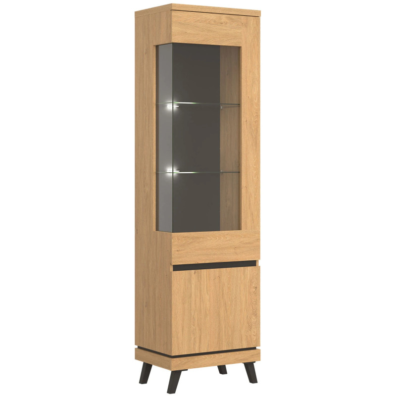 Wysoka Witryna Prawostronna ATE AT06 Liveo Meble Dąb