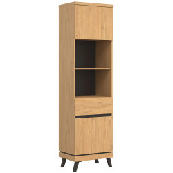 Regał Lewostronny ATE AT07 Liveo Meble Dąb Kamienny/Czarny