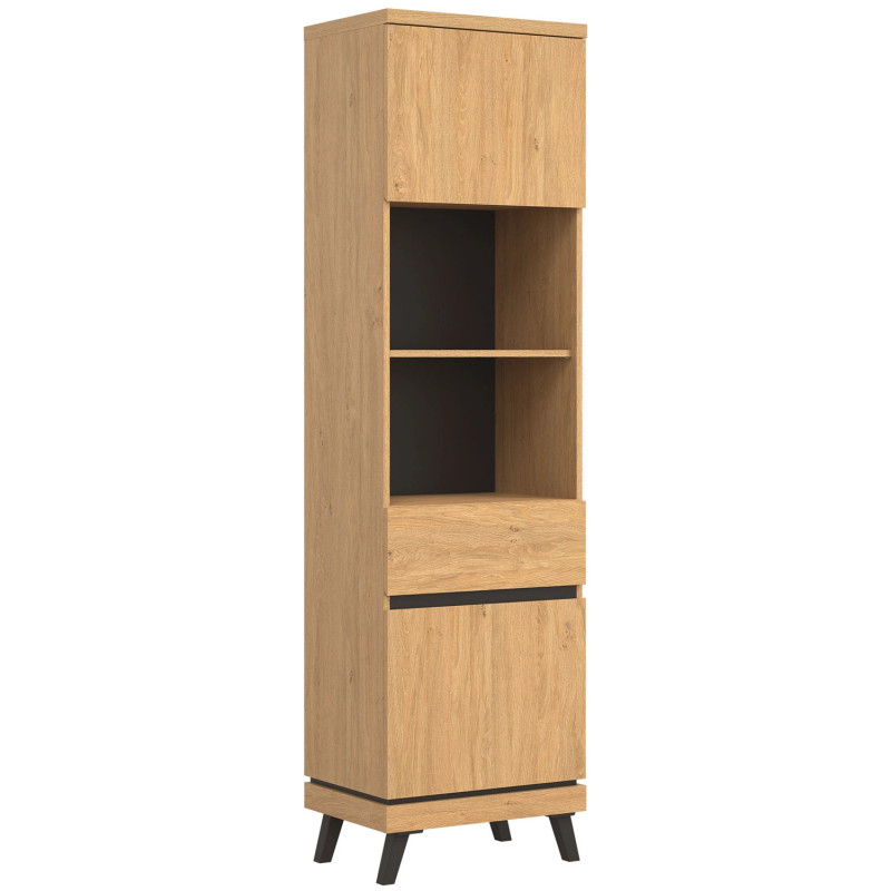 Regał Lewostronny ATE AT07 Liveo Meble Dąb Kamienny/Czarny