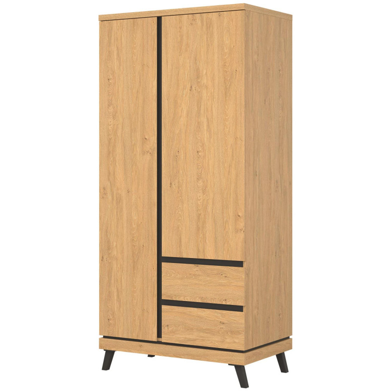 Szafa ATE AT11 Liveo Meble Dąb Kamienny/Czarny