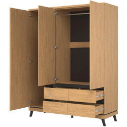 Szeroka szafa ATE AT13 Liveo Meble Dąb Kamienny/Czarny Szeroka szafa ATE AT13 Liveo Meble Dąb Kamienny/Czarny