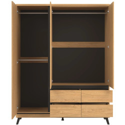 Szeroka szafa ATE AT13 Liveo Meble Dąb Kamienny/Czarny Szeroka szafa ATE AT13 Liveo Meble Dąb Kamienny/Czarny