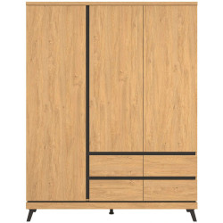 Szeroka szafa ATE AT13 Liveo Meble Dąb Kamienny/Czarny Szeroka szafa ATE AT13 Liveo Meble Dąb Kamienny/Czarny