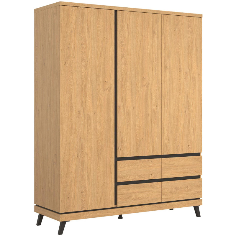 Szeroka szafa ATE AT13 Liveo Meble Dąb Kamienny/Czarny Szeroka szafa ATE AT13 Liveo Meble Dąb Kamienny/Czarny