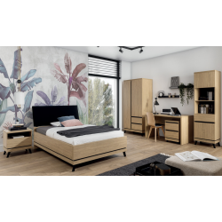 Biurko ATE AT08 Liveo Meble Dąb Kamienny/Czarny