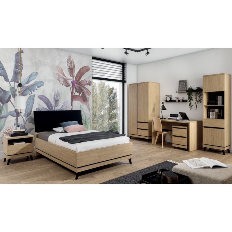 Biurko ATE AT08 Liveo Meble Dąb Kamienny/Czarny