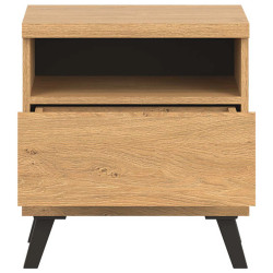 Szafka nocna ATE AT16 Liveo Meble Dąb Kamienny/Czarny