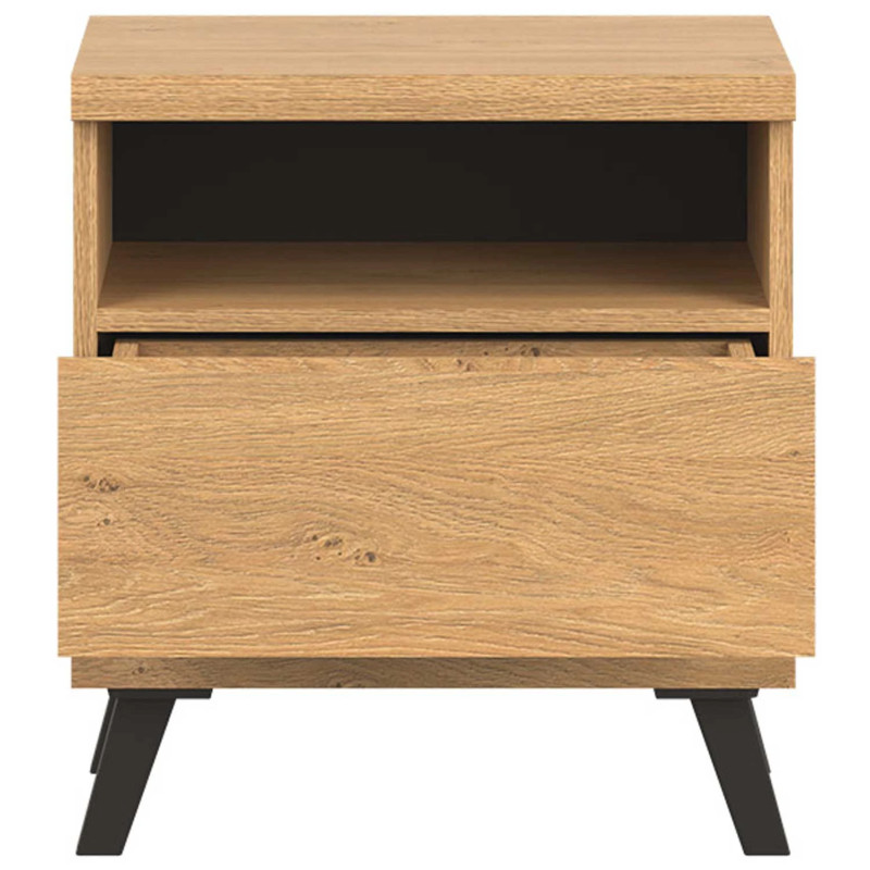 Szafka nocna ATE AT16 Liveo Meble Dąb Kamienny/Czarny