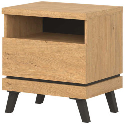 Szafka nocna ATE AT16 Liveo Meble Dąb Kamienny/Czarny