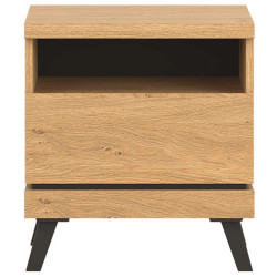 Szafka nocna ATE AT16 Liveo Meble Dąb Kamienny/Czarny