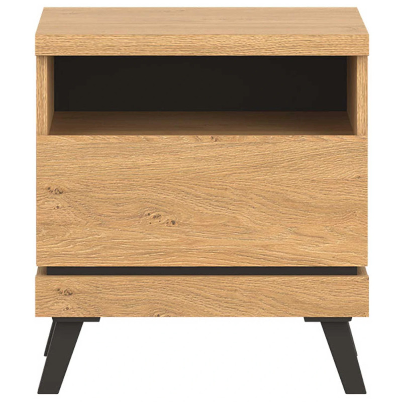 Szafka nocna ATE AT16 Liveo Meble Dąb Kamienny/Czarny