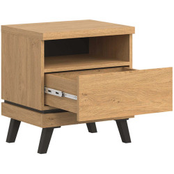 Szafka nocna ATE AT16 Liveo Meble Dąb Kamienny/Czarny