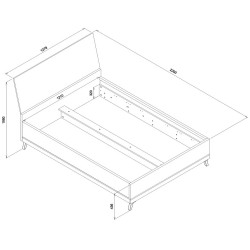 Łóżko 120x200 bez pojemnika na pościel ATE AT15/120 Liveo Meble Łóżko 120x200 bez pojemnika na pościel ATE AT15/120 Liveo Meble