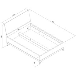 Łóżko 180x200 bez pojemnika na pościel ATE AT15/180 Liveo Meble Łóżko 180x200 bez pojemnika na pościel ATE AT15/180 Liveo Meble