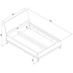 Łóżko 140x200 z pojemnikiem na pościel ATE AT15/140 Liveo Meble Łóżko 140x200 z pojemnikiem na pościel ATE AT15/140 Liveo Meble
