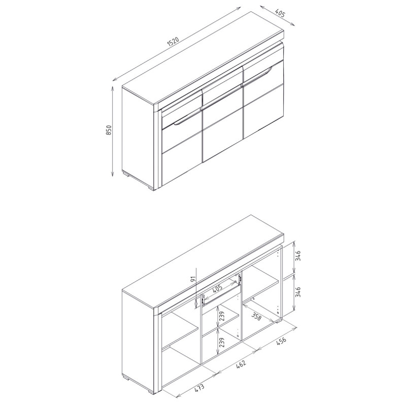 Szeroka komoda z oświetleniem IRMA IM4 Liveo Meble