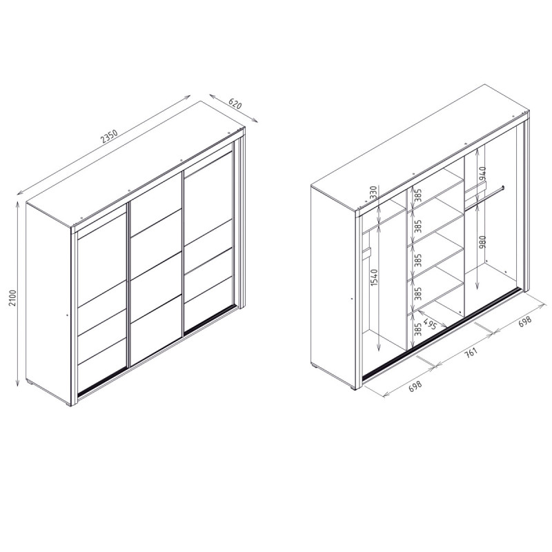 Szafa Irma przesuwna z lustrem IRMA IM15 Liveo Meble