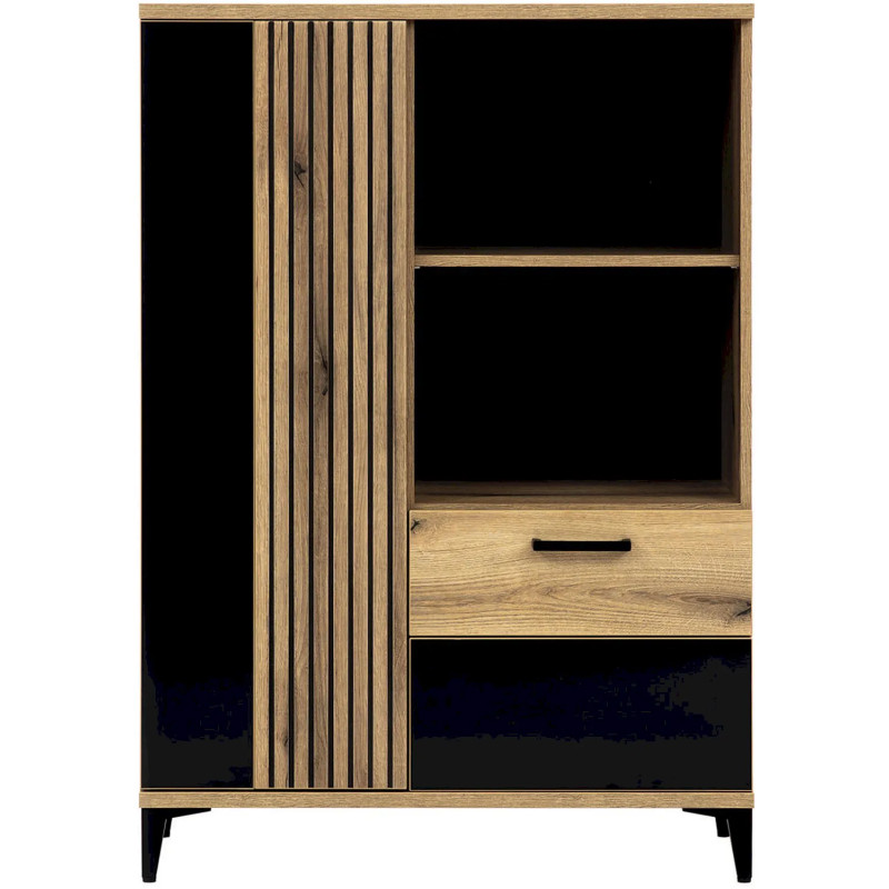 Szafka ARIS AS05 Liveo Meble Dąb Evoke/Czarny Połysk