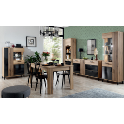 Komoda ARIS AS02 Liveo Meble Dąb Evoke/Czarny Połysk Komoda ARIS AS02 Liveo Meble Dąb Evoke/Czarny Połysk