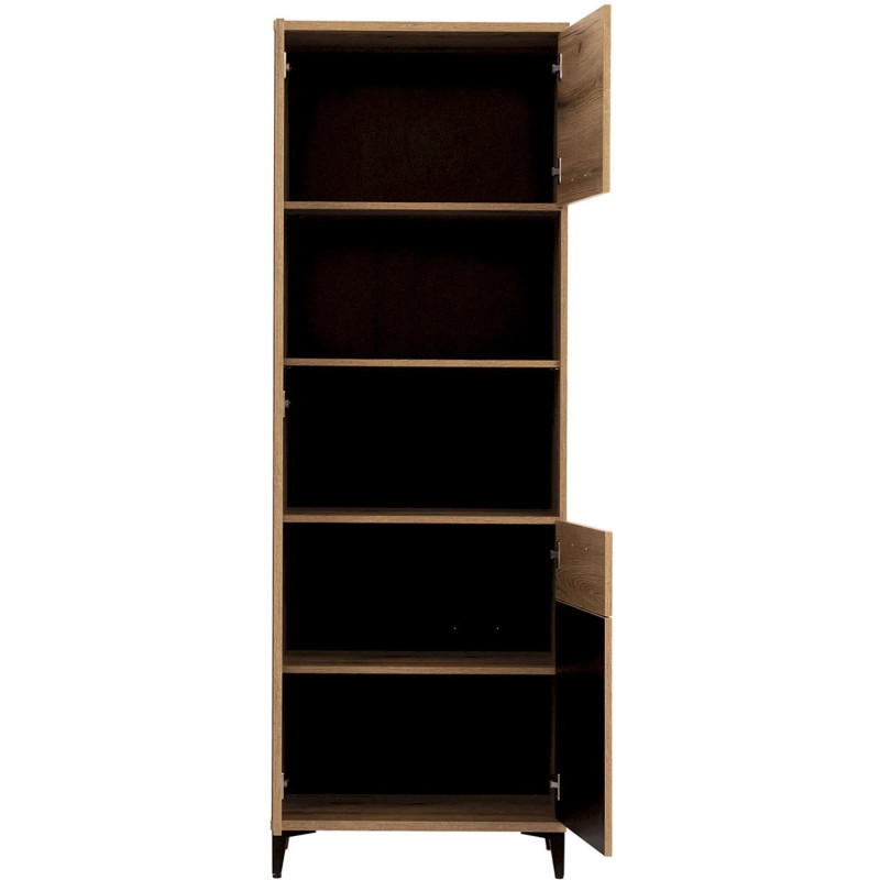 Regał ARIS AS09 Liveo Meble Dąb Evoke/Czarny Połysk