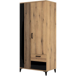 Szafa ARIS AS10 Liveo Meble Dąb Evoke/Czarny Połysk Szafa ARIS AS10 Liveo Meble Dąb Evoke/Czarny Połysk