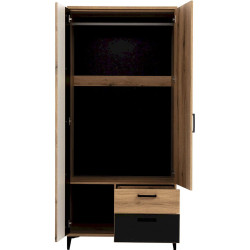 Szafa ARIS AS10 Liveo Meble Dąb Evoke/Czarny Połysk Szafa ARIS AS10 Liveo Meble Dąb Evoke/Czarny Połysk
