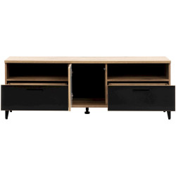 Szafka RTV ARIS AS01 Liveo Meble Dąb Evoke/Czarny Połysk