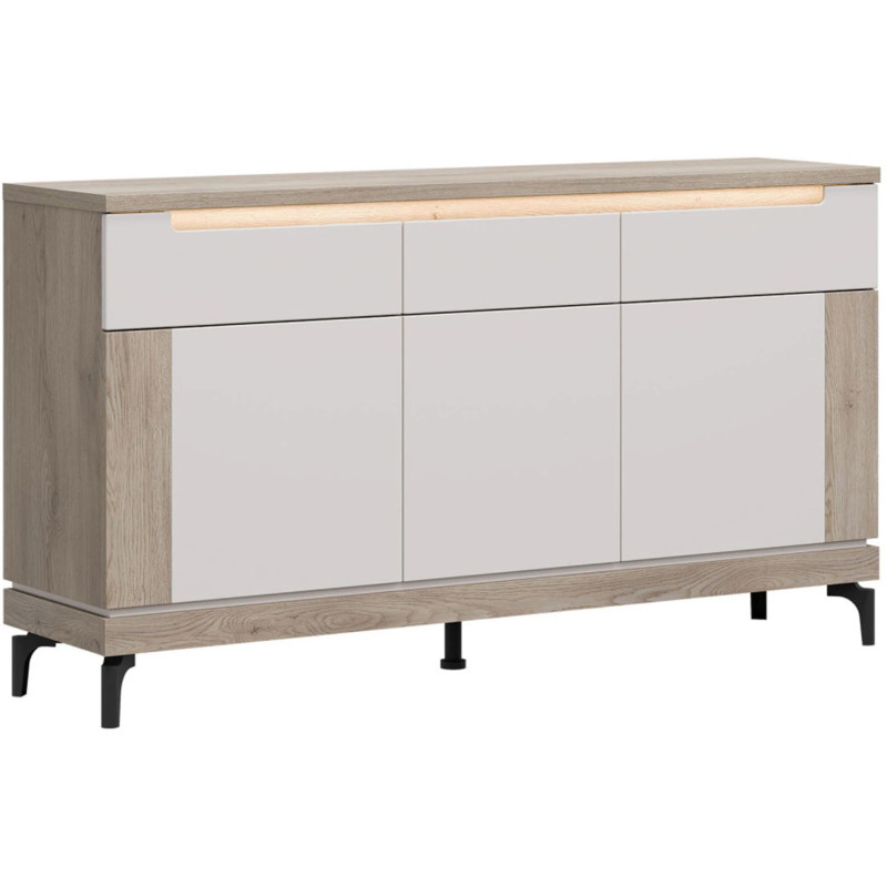 Szeroka Komoda Aston AN03 Liveo Meble Dąb Cremona/Kaszmir