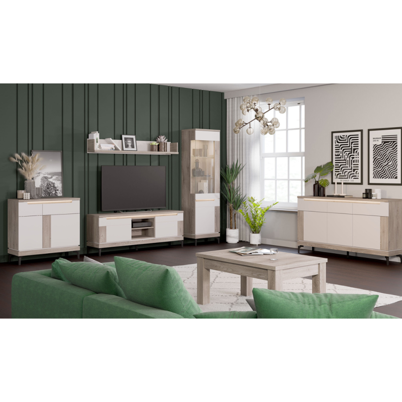 Szafka RTV Aston AN01 Liveo Meble Dąb Cremona/Kaszmir